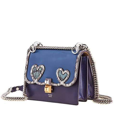 fendi 8m0381|Fendi Ladies Small Blue Kan I Heart Shoulder Bag .